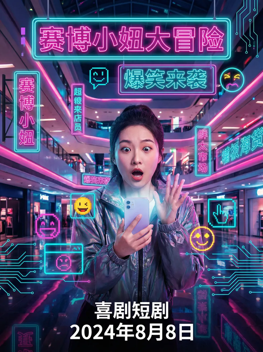 稻田丽森 搞笑喜剧短剧 - 赛博小妞大冒险海报